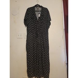 2X Universal Thread Wide Leg Flowy Geanny Floral Stretch Waist Capri Romper